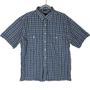 American Eagle Axle Shirt Men L Multicolor Plaid Short Sleeve Button-Up